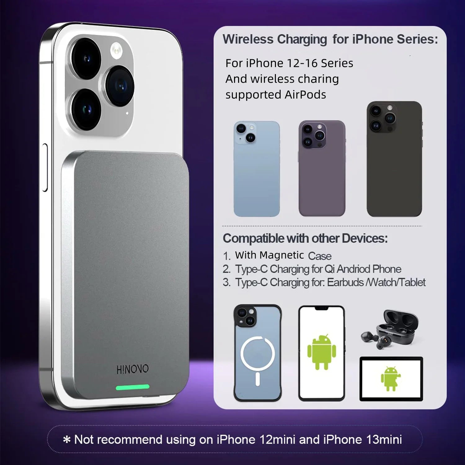 Cyberpunk 5000Mah Magnetic Wireless Power Bank Transparent Charger 20W PD Fast Charging Magsafe Battery USB-C for Iphone