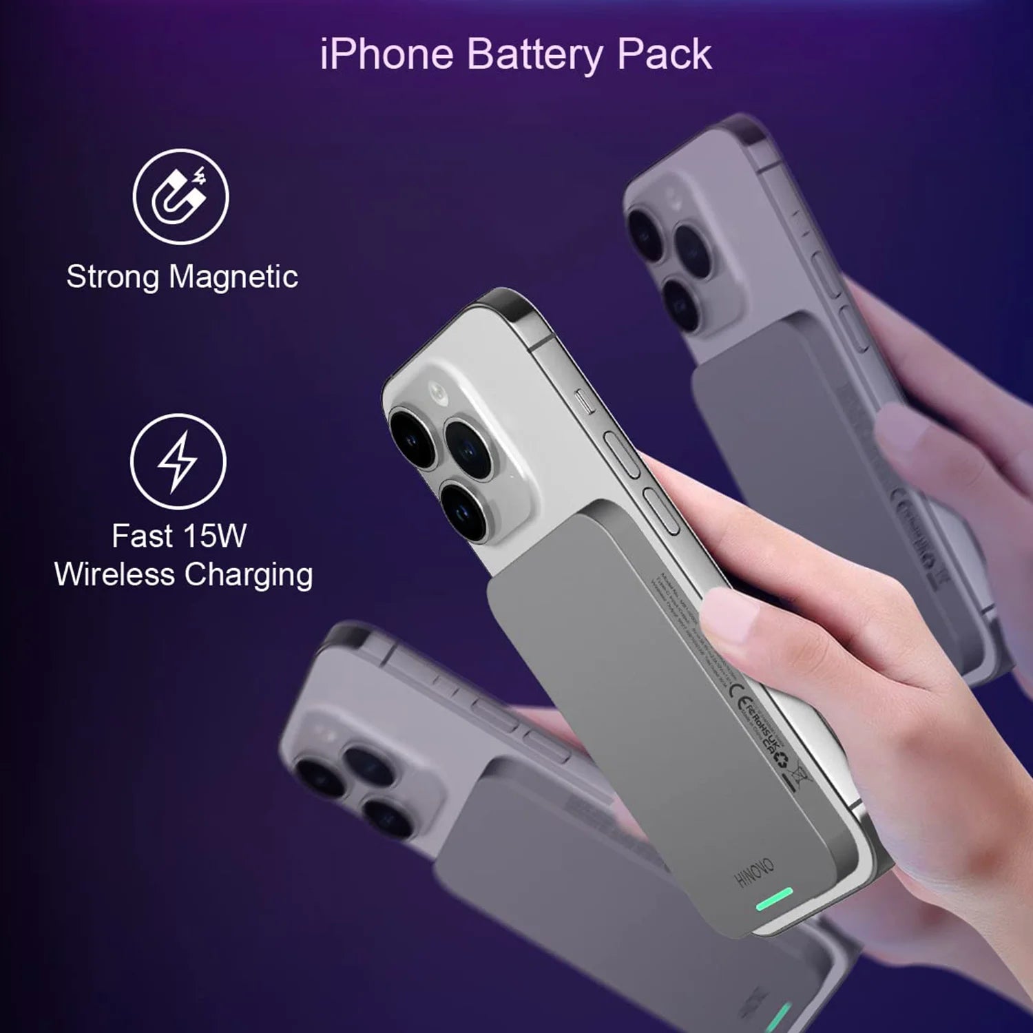 Cyberpunk 5000Mah Magnetic Wireless Power Bank Transparent Charger 20W PD Fast Charging Magsafe Battery USB-C for Iphone